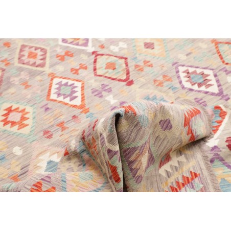 Tappeto Kilim Afghanistan bianco rosso 250x362