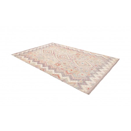 Tappeto Kilim Afghanistan bianco rosso 202x302