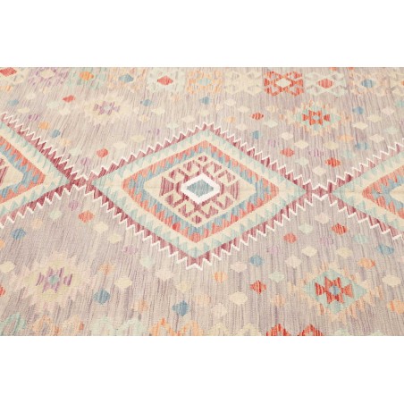 Tappeto Kilim Afghanistan bianco rosso 202x302