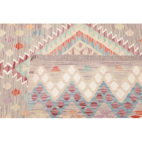 Tappeto Kilim Afghanistan bianco rosso 202x302
