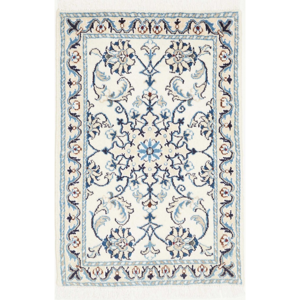 Tappeto Nain Kashmar Persia bianco grigio 60x90 Tappeto Nain Kashmar Persia bianco grigio 60x90