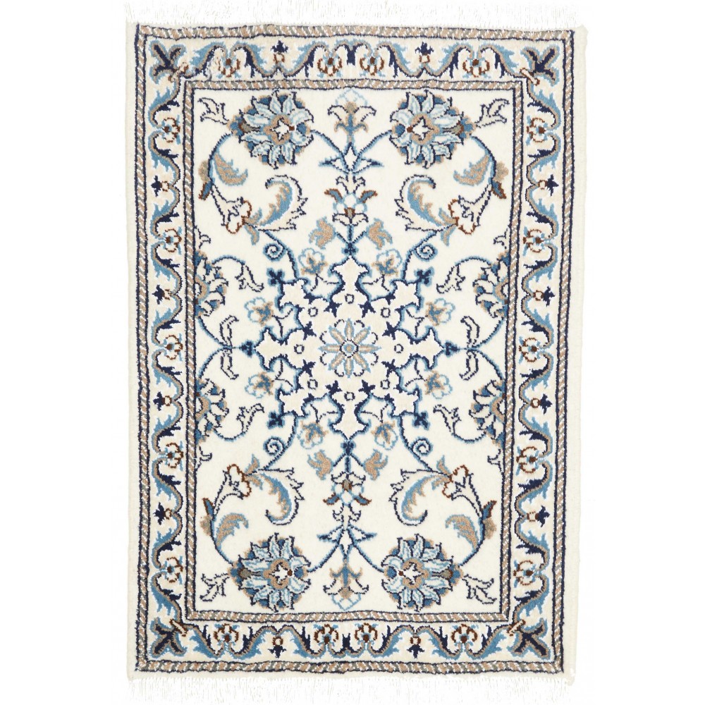 Tappeto Nain Kashmar Persia bianco grigio 60x90 Tappeto Nain Kashmar Persia bianco grigio 60x90