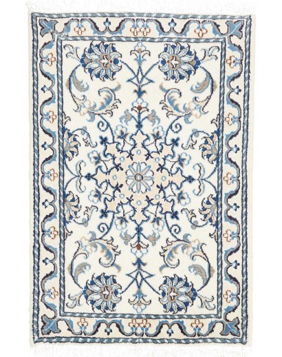 Tappeto Nain Kashmar Persia bianco grigio 60x90