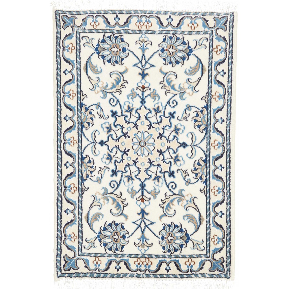 Tappeto Nain Kashmar Persia bianco grigio 60x90 Tappeto Nain Kashmar Persia bianco grigio 60x90