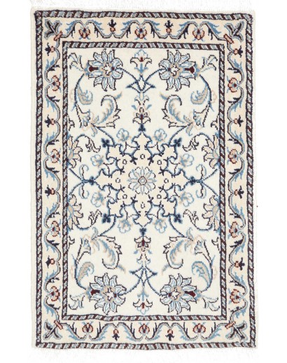 Tappeto Nain Kashmar Persia bianco grigio 60x90