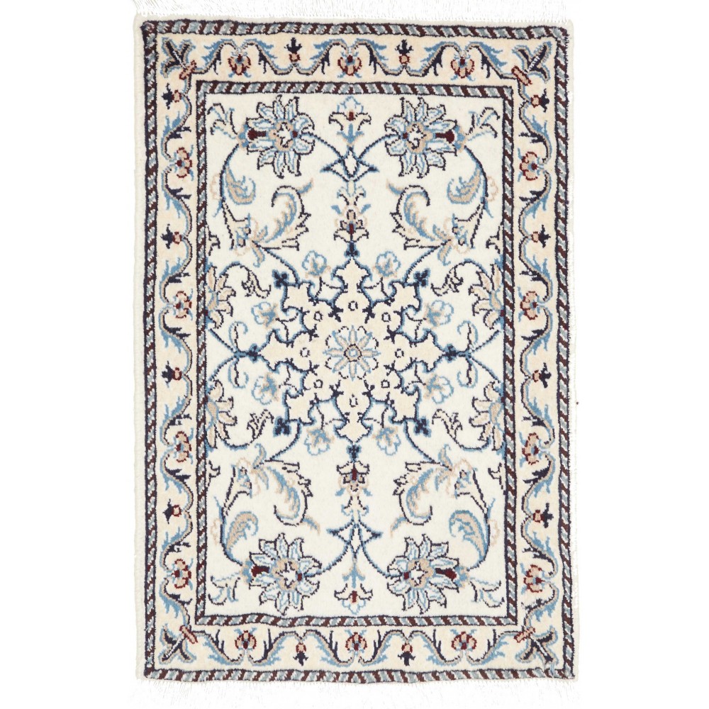Tappeto Nain Kashmar Persia bianco grigio 60x90 Tappeto Nain Kashmar Persia bianco grigio 60x90