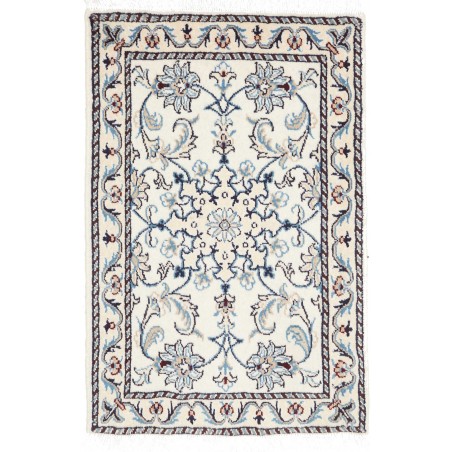 Tappeto Nain Kashmar Persia bianco grigio 60x90