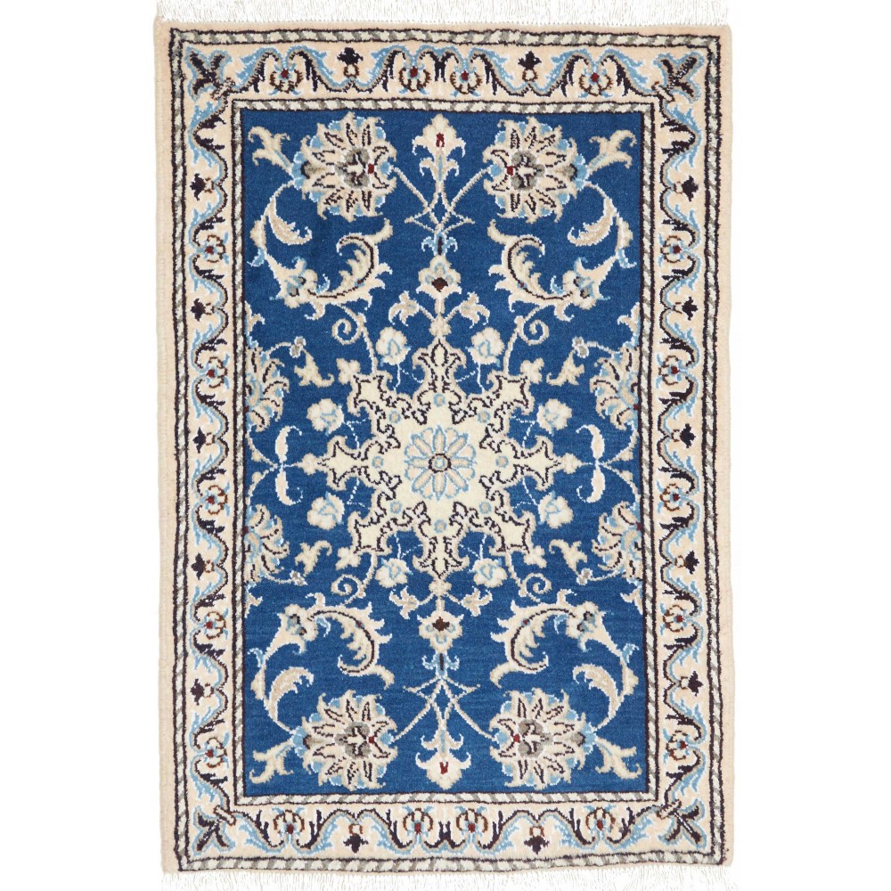 Tappeto Nain Kashmar Persia grigio blu 60x90 Tappeto Nain Kashmar Persia grigio blu 60x90