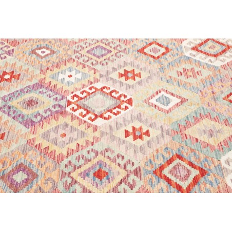 Tappeto Kilim Afghanistan bianco rosso 202x304