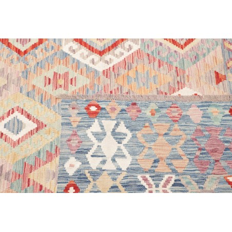 Tappeto Kilim Afghanistan bianco rosso 202x304