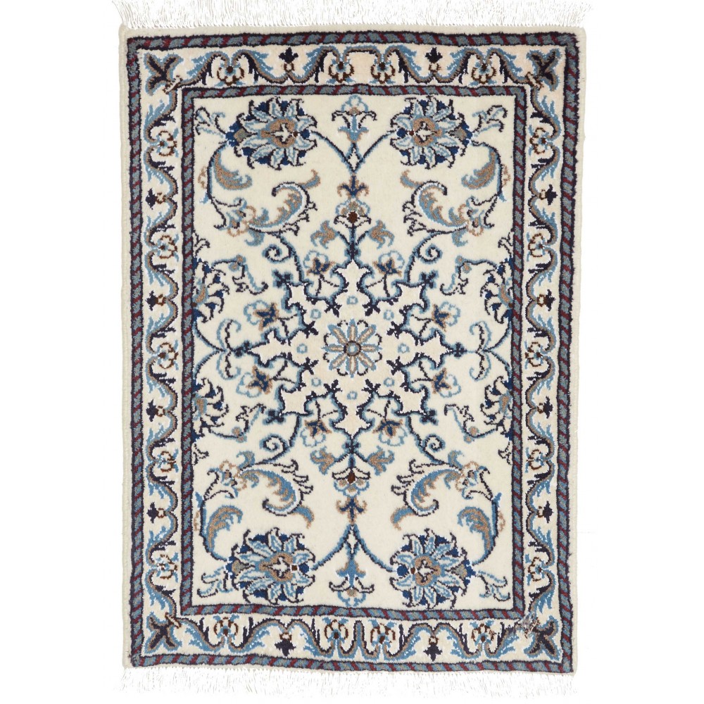 Tappeto Nain Kashmar Persia bianco grigio 60x90 Tappeto Nain Kashmar Persia bianco grigio 60x90