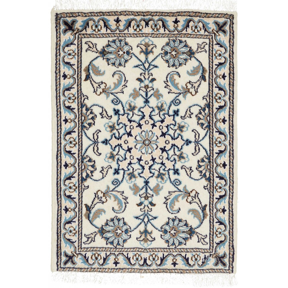 Tappeto Nain Kashmar Persia bianco grigio 60x90 Tappeto Nain Kashmar Persia bianco grigio 60x90