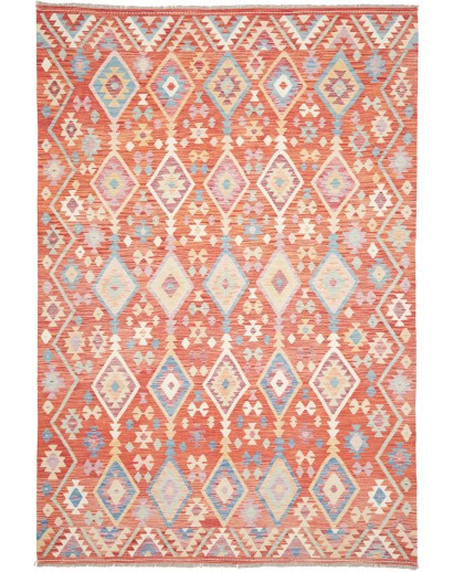Tappeto Kilim Afghanistan marrone bianco 204x304
