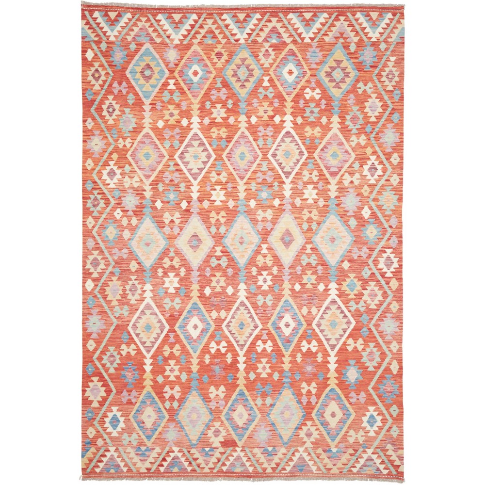 Tappeto Kilim Afghanistan marrone bianco 204x304