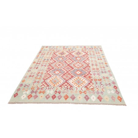 Tappeto Kilim Afghanistan bianco rosso 168x235