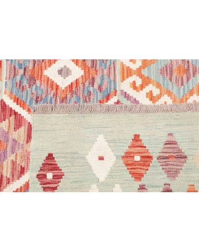 Tappeto Kilim Afghanistan bianco rosso 168x235