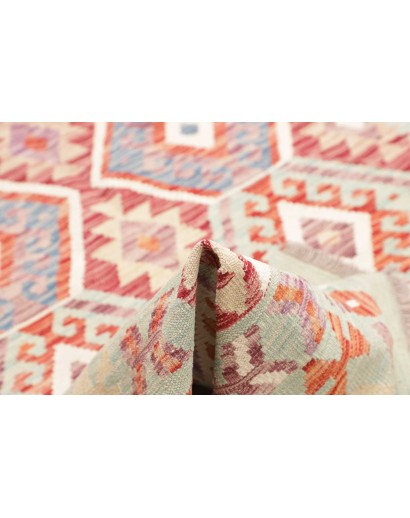 Tappeto Kilim Afghanistan bianco rosso 168x235