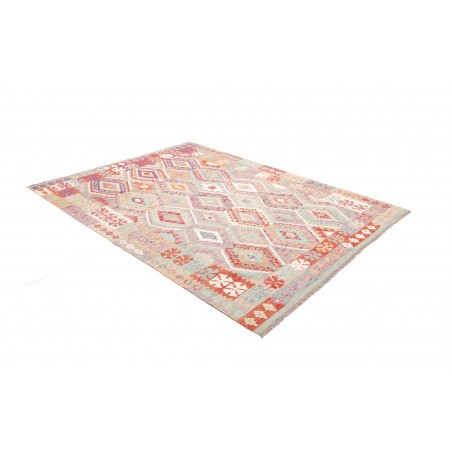 Tappeto Kilim Afghanistan bianco rosso 183x246