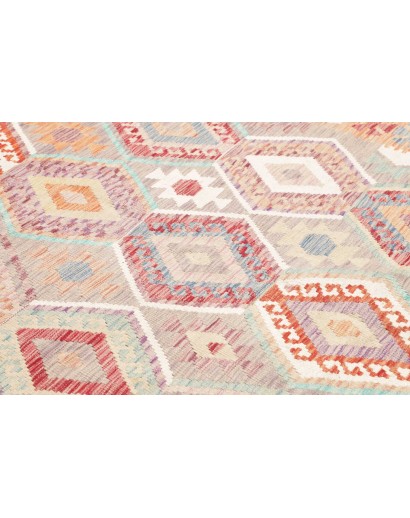 Tappeto Kilim Afghanistan bianco rosso 183x246