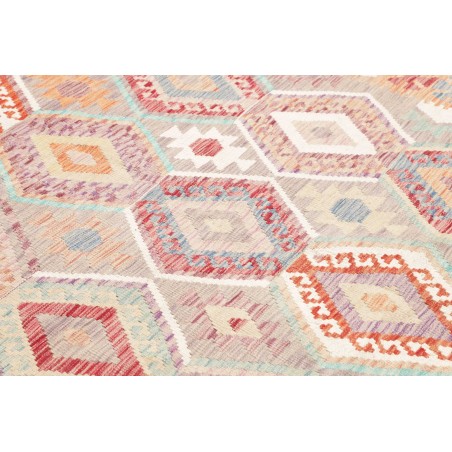 Tappeto Kilim Afghanistan bianco rosso 183x246