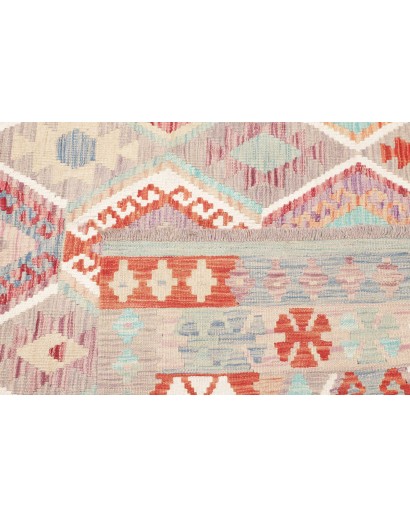 Tappeto Kilim Afghanistan bianco rosso 183x246