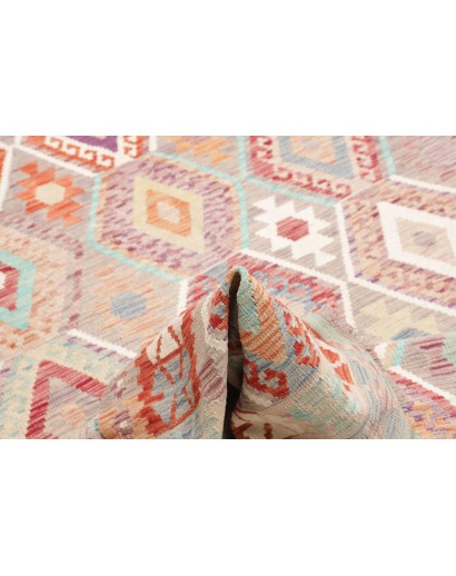 Tappeto Kilim Afghanistan bianco rosso 183x246