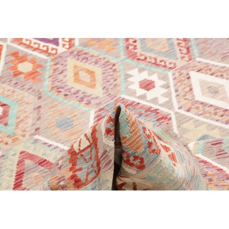 Tappeto Kilim Afghanistan bianco rosso 183x246
