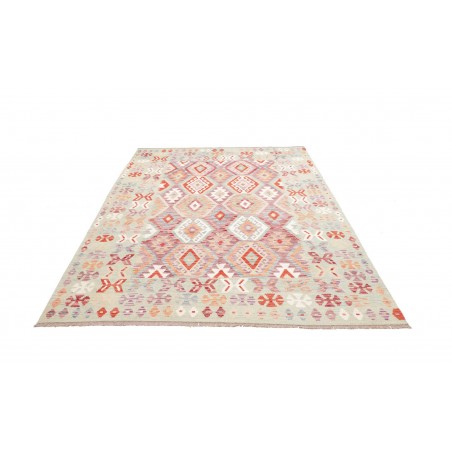 Tappeto Kilim Afghanistan bianco rosso 179x244