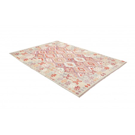 Tappeto Kilim Afghanistan bianco rosso 179x244