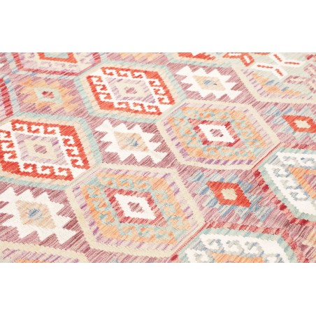 Tappeto Kilim Afghanistan bianco rosso 179x244