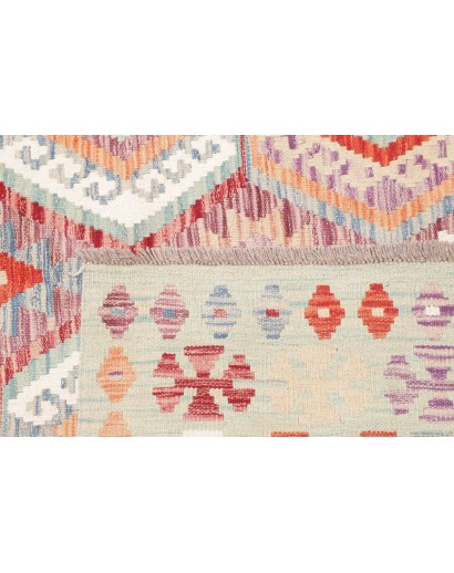 Tappeto Kilim Afghanistan bianco rosso 179x244