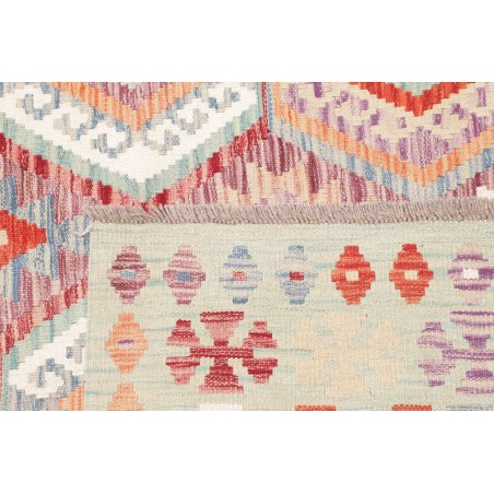 Tappeto Kilim Afghanistan bianco rosso 179x244