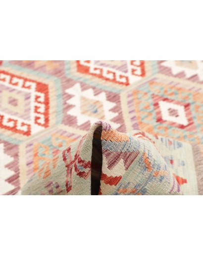 Tappeto Kilim Afghanistan bianco rosso 179x244