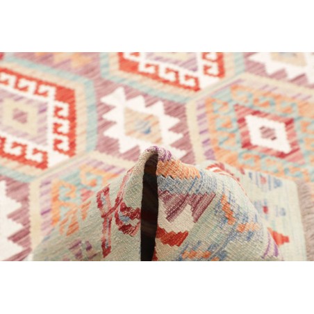 Tappeto Kilim Afghanistan bianco rosso 179x244