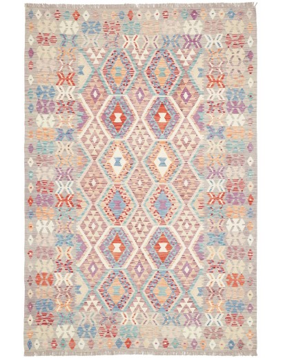 Tappeto Kilim Afghanistan beige bianco 167x248