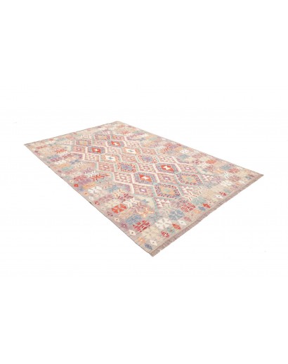 Tappeto Kilim Afghanistan beige bianco 167x248