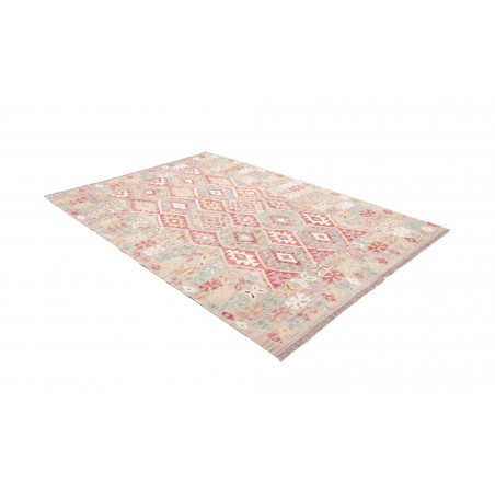 Tappeto Kilim Afghanistan bianco rosso 178x251