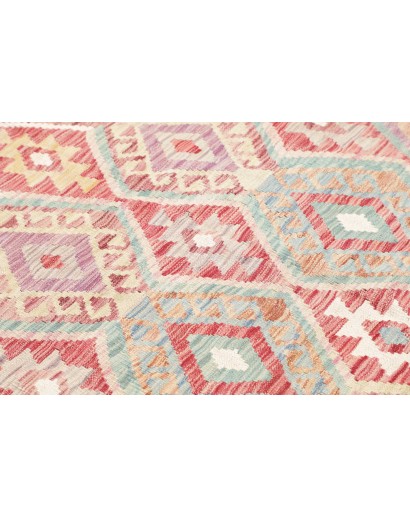 Tappeto Kilim Afghanistan bianco rosso 178x251
