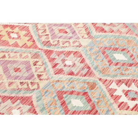 Tappeto Kilim Afghanistan bianco rosso 178x251