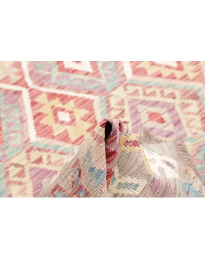 Tappeto Kilim Afghanistan bianco rosso 178x251