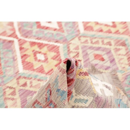Tappeto Kilim Afghanistan bianco rosso 178x251