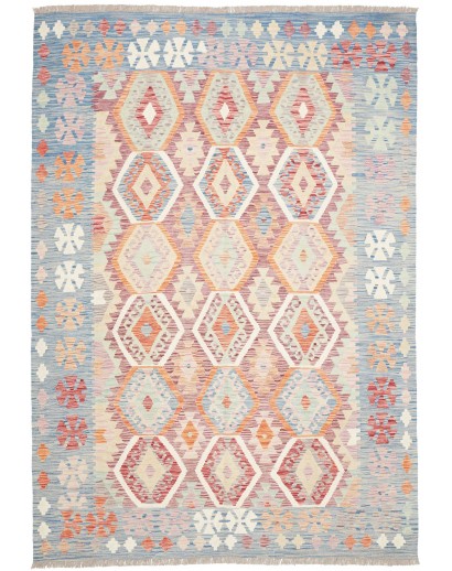 Tappeto Kilim Afghanistan bianco marrone 178x256