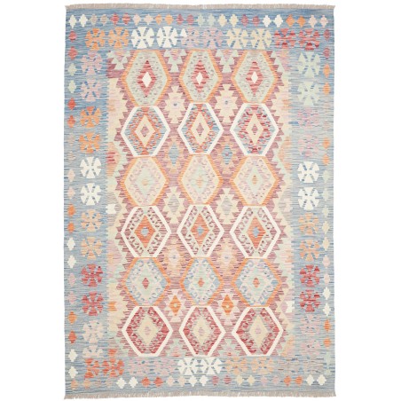 Tappeto Kilim Afghanistan bianco marrone 178x256