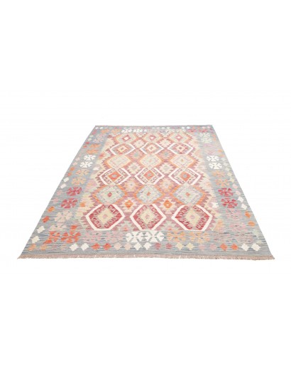 Tappeto Kilim Afghanistan bianco marrone 178x256