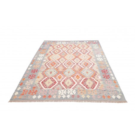 Tappeto Kilim Afghanistan bianco marrone 178x256