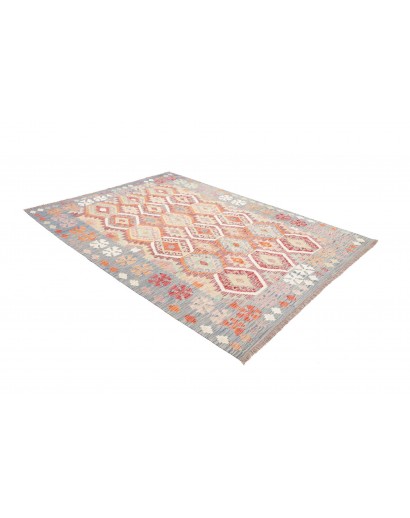 Tappeto Kilim Afghanistan bianco marrone 178x256
