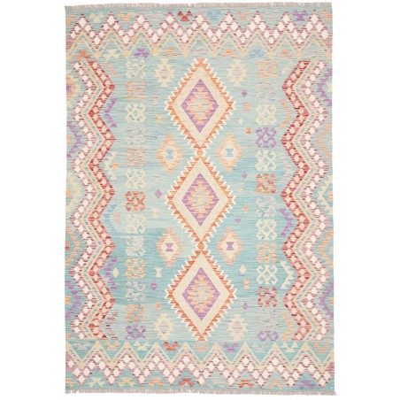 Tappeto Kilim Afghanistan bianco azzurro 176x255