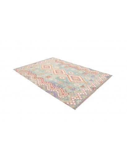 Tappeto Kilim Afghanistan bianco azzurro 176x255