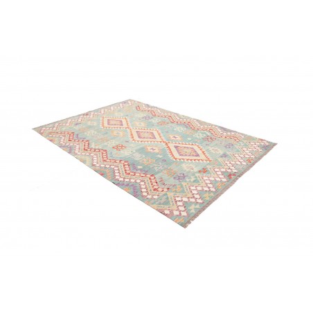 Tappeto Kilim Afghanistan bianco azzurro 176x255