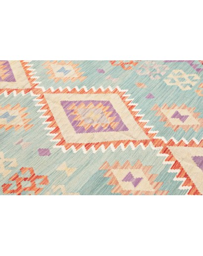Tappeto Kilim Afghanistan bianco azzurro 176x255